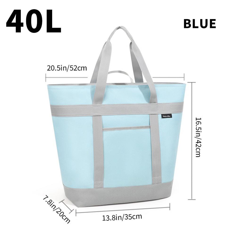 40л большой Оксфордский термоизоляционный пакет, портативные контейнерные сумки для пикника, упаковка для растений, изолированная сумка для пищевых продуктов, сумки-холодильники 40L синий