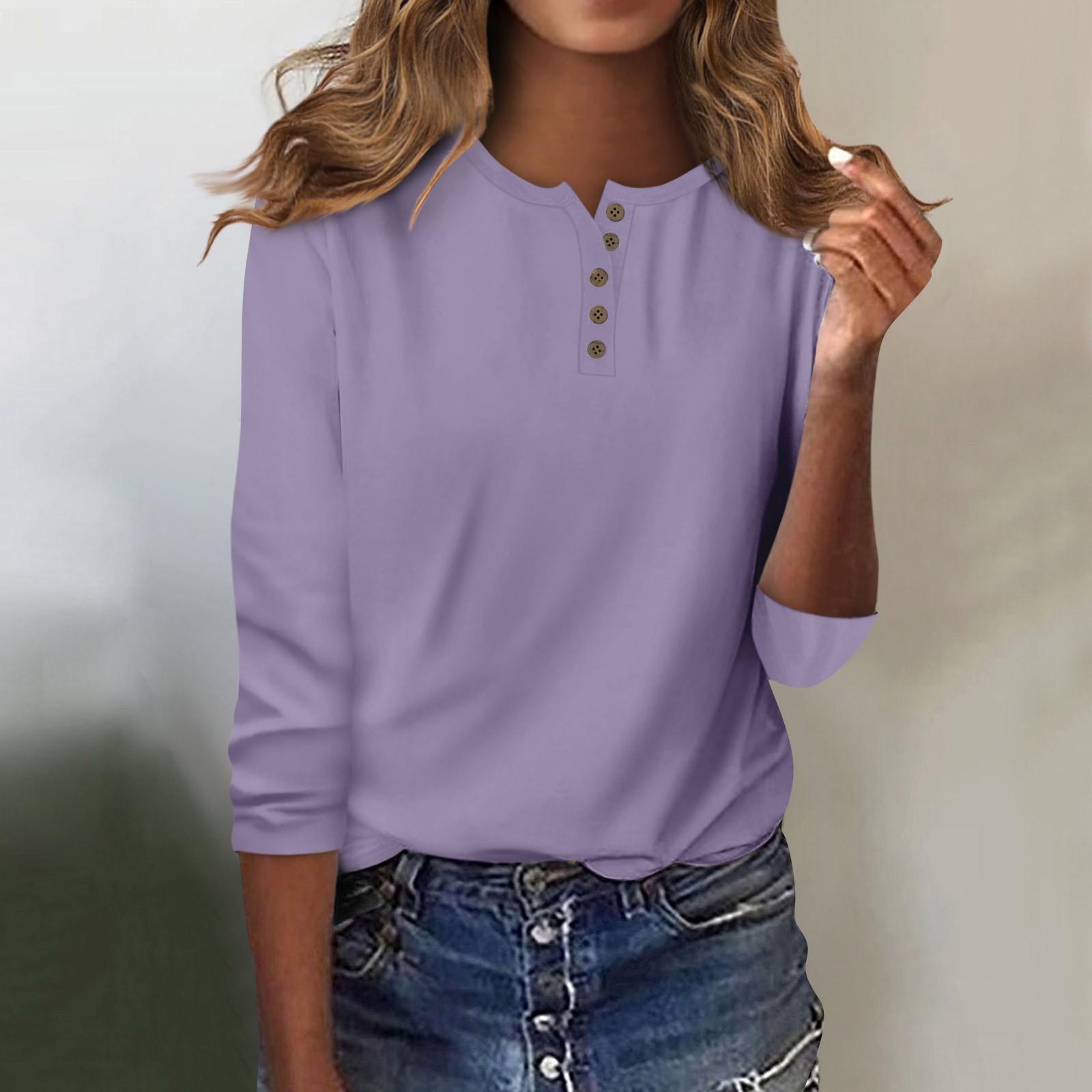 

Женская мода, повседневная свободная однотонная футболка с круглым вырезом и рукавами 3/4, женский топ XL