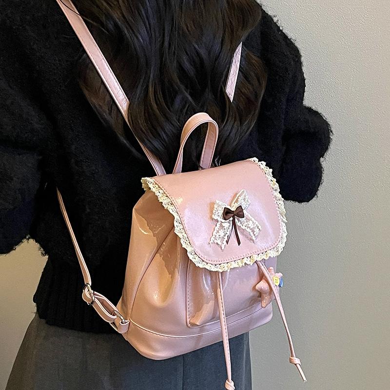 Schoolbag Korean version of the new ins trendy lace backpack women's relaxation niche ballet style travel commuting small backpack