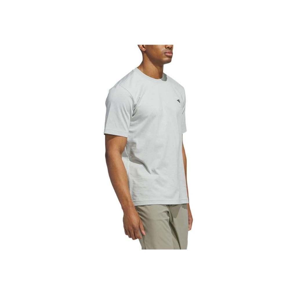 adidas Round Neck Breathable Versatile Sports Casual Short Sleeve T-Shirt Men Tops Gray JI9462