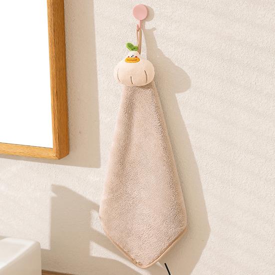 Cartoon Hand Towel, Soft Coral Velvet with Lanyard Towel, Highly Absorbent Hand Drying Towels for Kitchen Bathroom