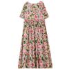 Short Sleeve Plus Size Cotton Vintage Floral New In Dresses for Women Casual Loose Long Summer Dress