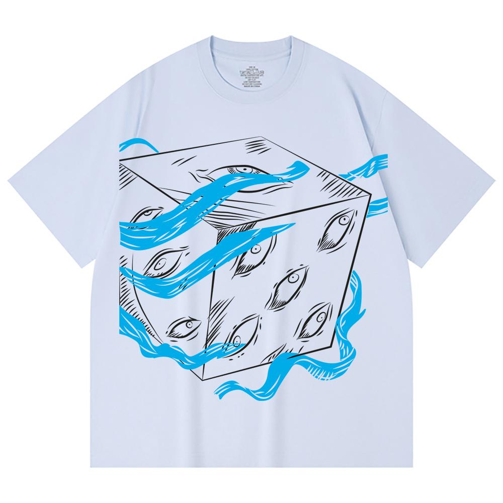 230 Gsm 100% Cotton Jujutsu Kaisen V59 Gojo Print Unisex Heavy Cotton T Shirt