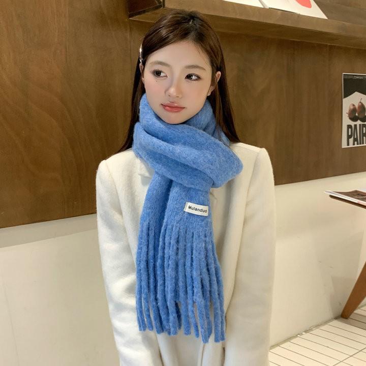 Women's Korean Style Mid-Length Cashmere Scarf: Luxurious, Warm, and Versatile Neck Warmer