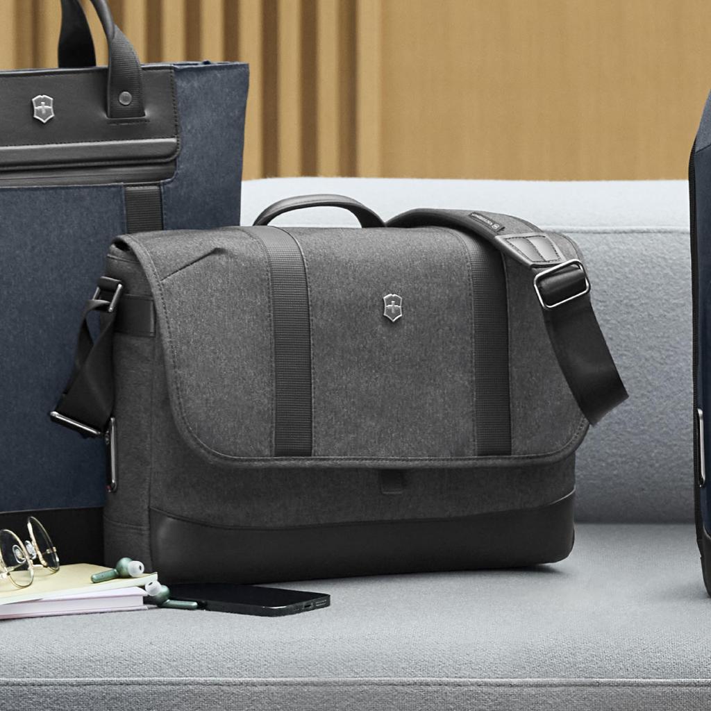 Victorinox Architecture Urban2 Messenger Bag with Magnetic Trolley Personalized 611958 Lock, Business, 14" Laptop, Sleeve, Multi-Tool Handle, 13L,