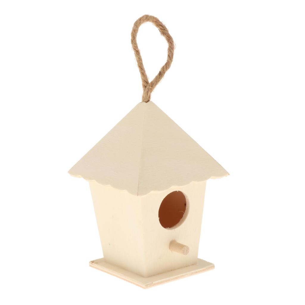 Creative Balcony Wooden Bird House Breeding Cage Box Feeding for Wren