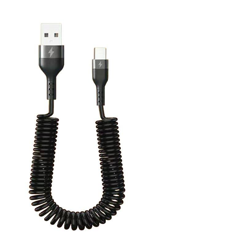 6A Ultra-Fast Charging Retractable Type-C Cable for Apple & Huawei - Car & Motorcycle Compatible