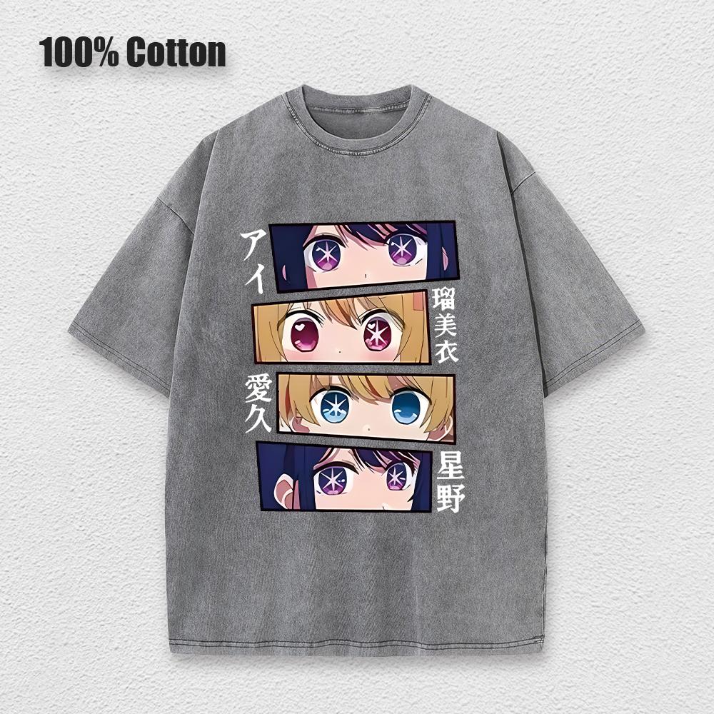 Acid Tshirt Kawaii Oshi No Ko Anime Ai Hoshino Cosplay Tshirt Hot Cartoon Fans Otaku TShirt Casual Solid Cotton Unisex Tee