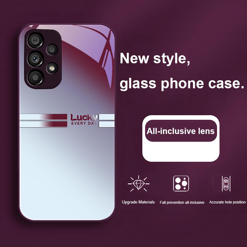 Gradient Dark Green For Samsung Galaxy Note 10 Plus S20 21 FE S23 Ultra S8 9 A70 72 73 50 51 52 53 Tempered Glass Phone Case