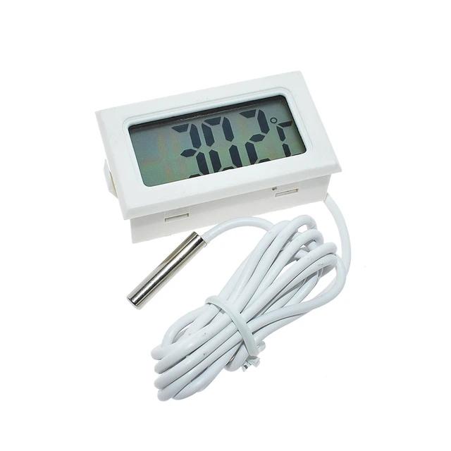 Mini Convenient Digital LCD Thermometer Sensor Hygrometer Gauge Refrigerator Aquarium Monitoring Display Humidity Detector FY10-WHITE