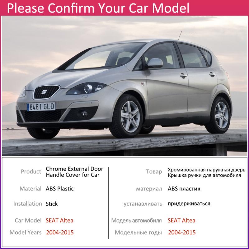 For Seat Altea 2004~2015 Chrome Door Handle Cover Car Accessories Stickers Trim Set 2005 2006 2007 2008 2009 2010 2011 2013 2014