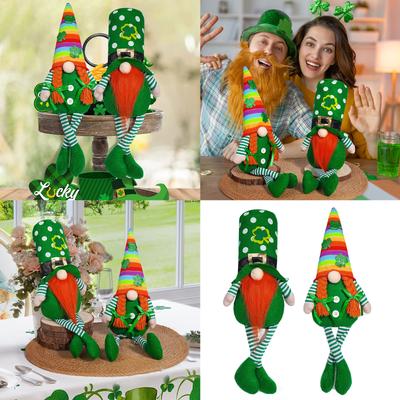 Sviatok svätého Patrika Dlhonožci Gnomovia Plyšové bábiky Figúrka na festivalový stolový dekor Leprikón Švédsky elf Plnená figúrka Hračka