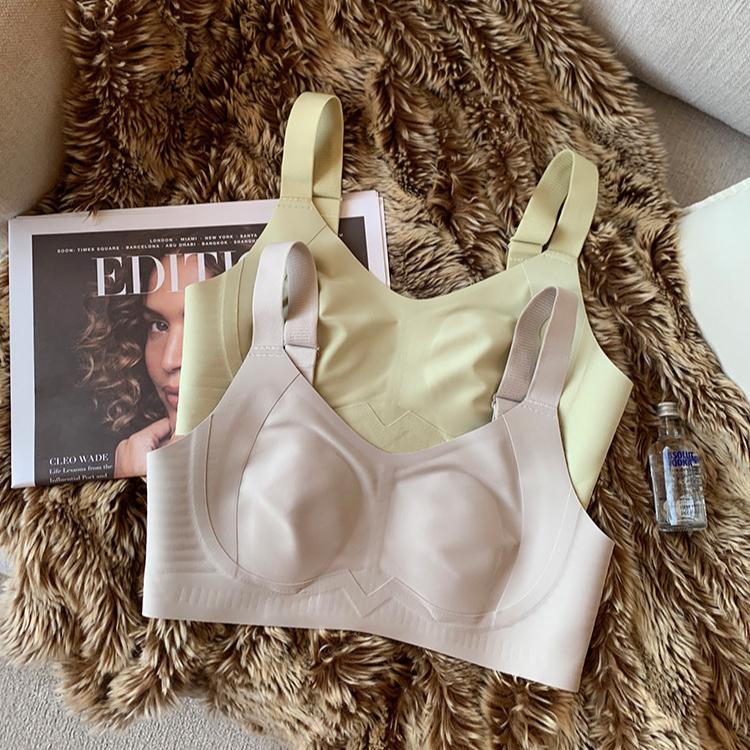Thin Seamless Lingerie Women's Bra Without Underwire Rabbit Ear Cup Bra Breast Retraction Anti-sagging Large-sized Bra Push Up Bra