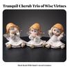 3 Pieces Seated Angel Figurines Decorative Resin Angels Lightweight for Desk