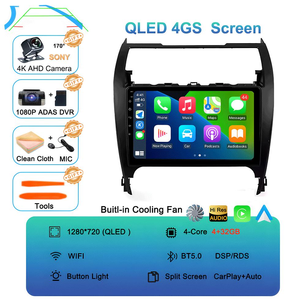 Car Radio Android 14 Carplay Auto For Toyota Camry 7 XV 50 55 2012 - 2017 Navigation GPS Multimedia Player video Stereo WIFI+4G