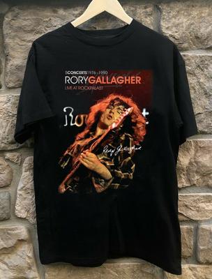 Rory Gallagher 1990 Geschenk für Fans Baumwolle Schwarz S-2345XL Unisex T-Shirt TMB396
