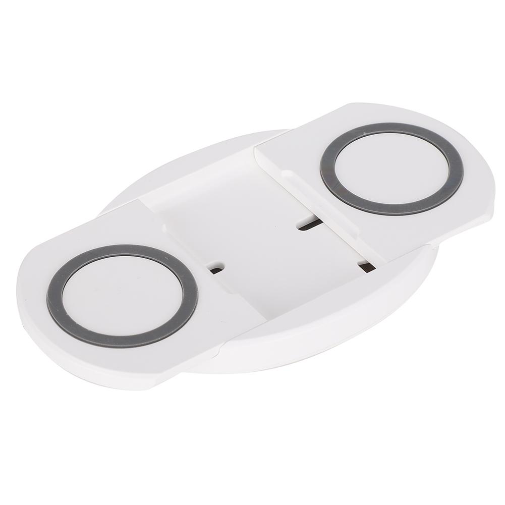 K8 Desktop Wireless Dual Charger Mobile Phone Fast Charging Base with Data CableWhite 5W