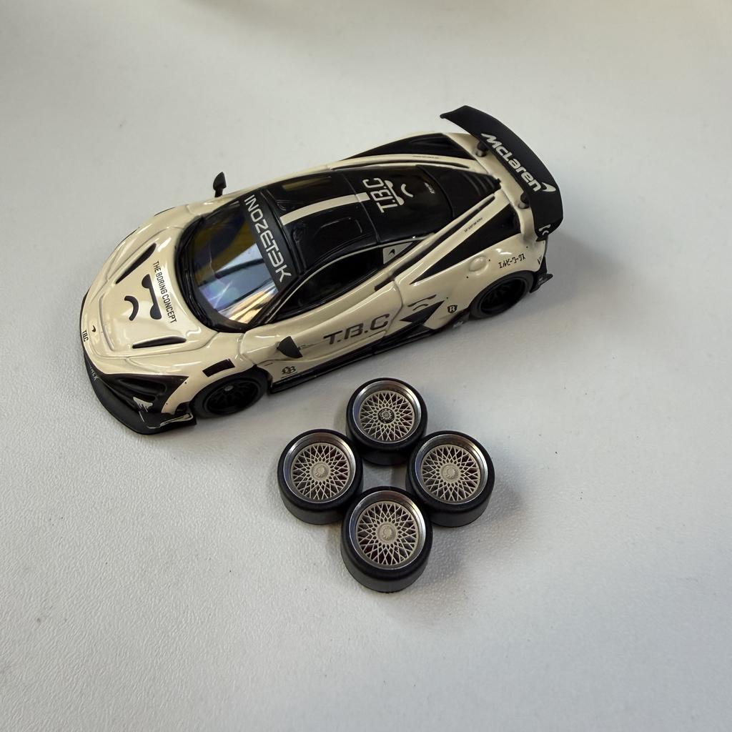 Kicarmod 1/64 Model Car Resin Dynamic Bearing Wheel Wheels With Rubber Tires Brake Disc Diameter 10.5Mm&10.8Mm For Mini Gt