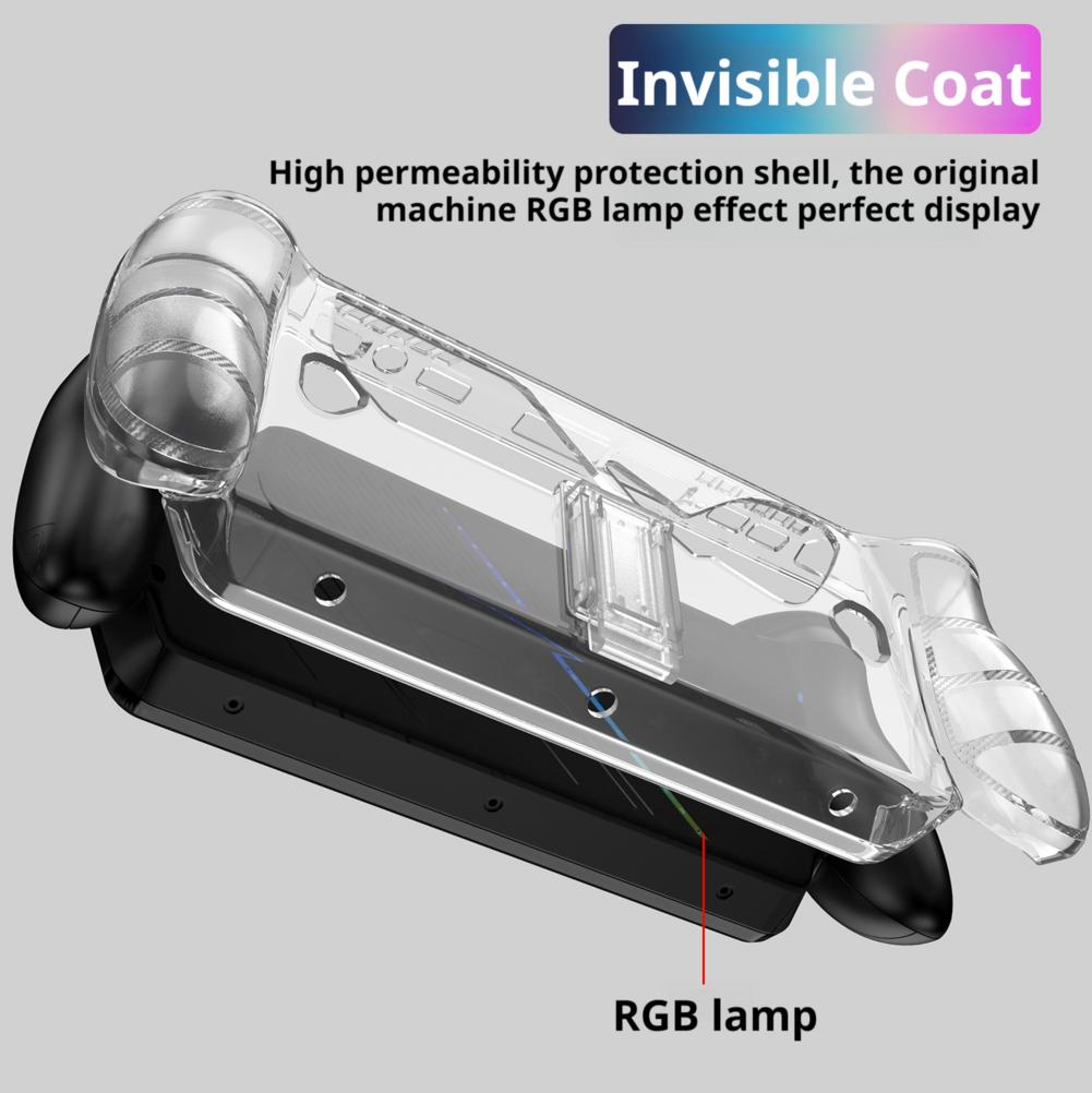 Für ROG Xbox Ally X Handheld TPU Transparente Vollabdeckung Hülle mit Halterung Rückständer Stoßfest Anti-Rutsch Schutz Zubehör