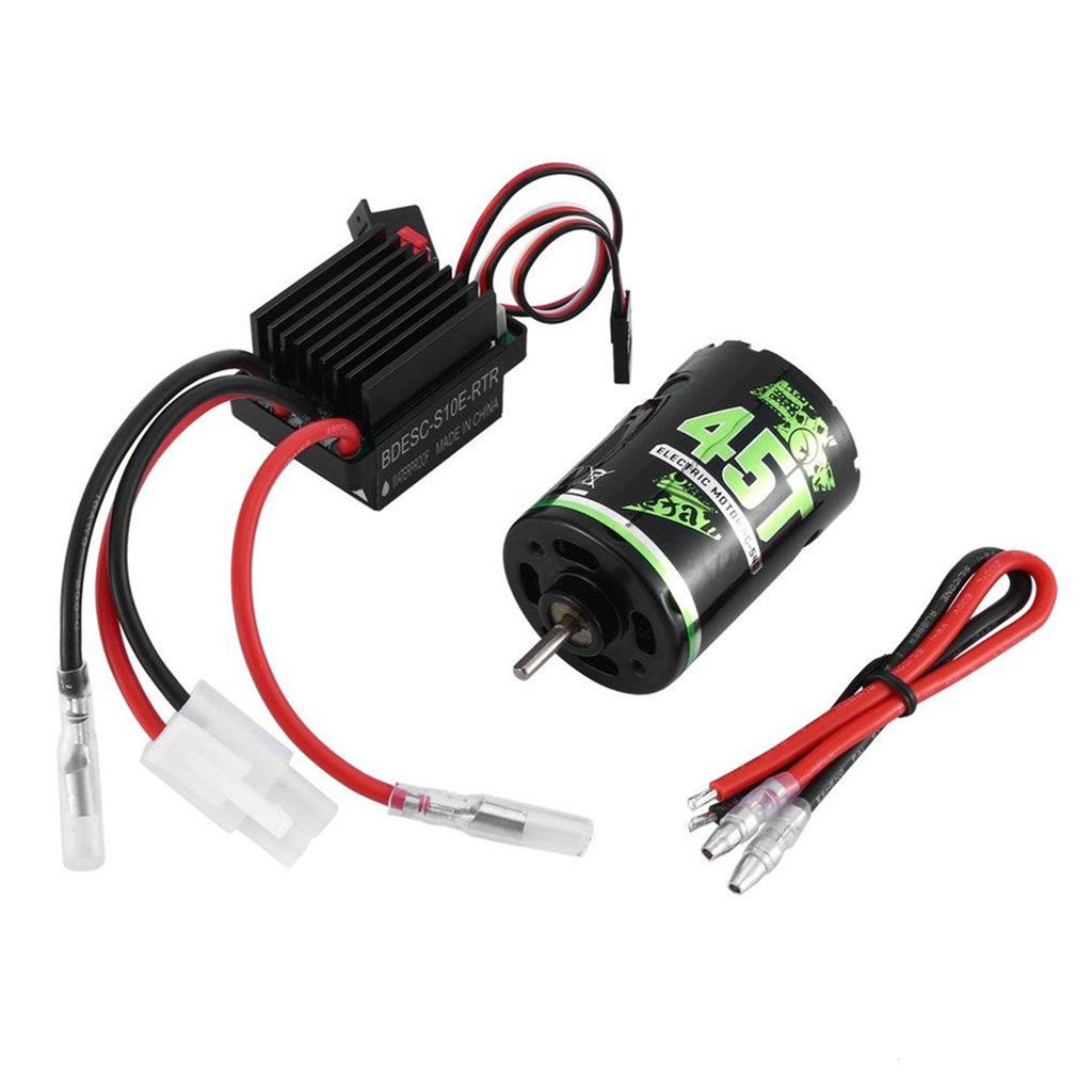 For 1/10 RC Cars Truck Waterproof Welding Wire Motor Alloy Brushed ESC Combo Kits for Children Playing Christmas Gift