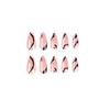 Wearable Pink Brown Patchwork Wave Nail Art Tips - Medium Long False Nails