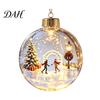 Transparent Hanging Xmas Decor Glowing Christmas Story Ornament, Light-Up Ball with Warm LED Light, Mini Holiday Display for Windowsills Scene