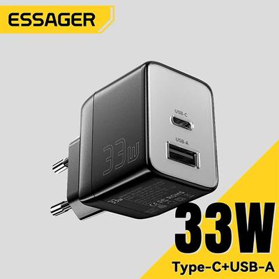 Essager Ammonifiziertes 33-W-Reiseladegerät für Zuhause, USB A + C