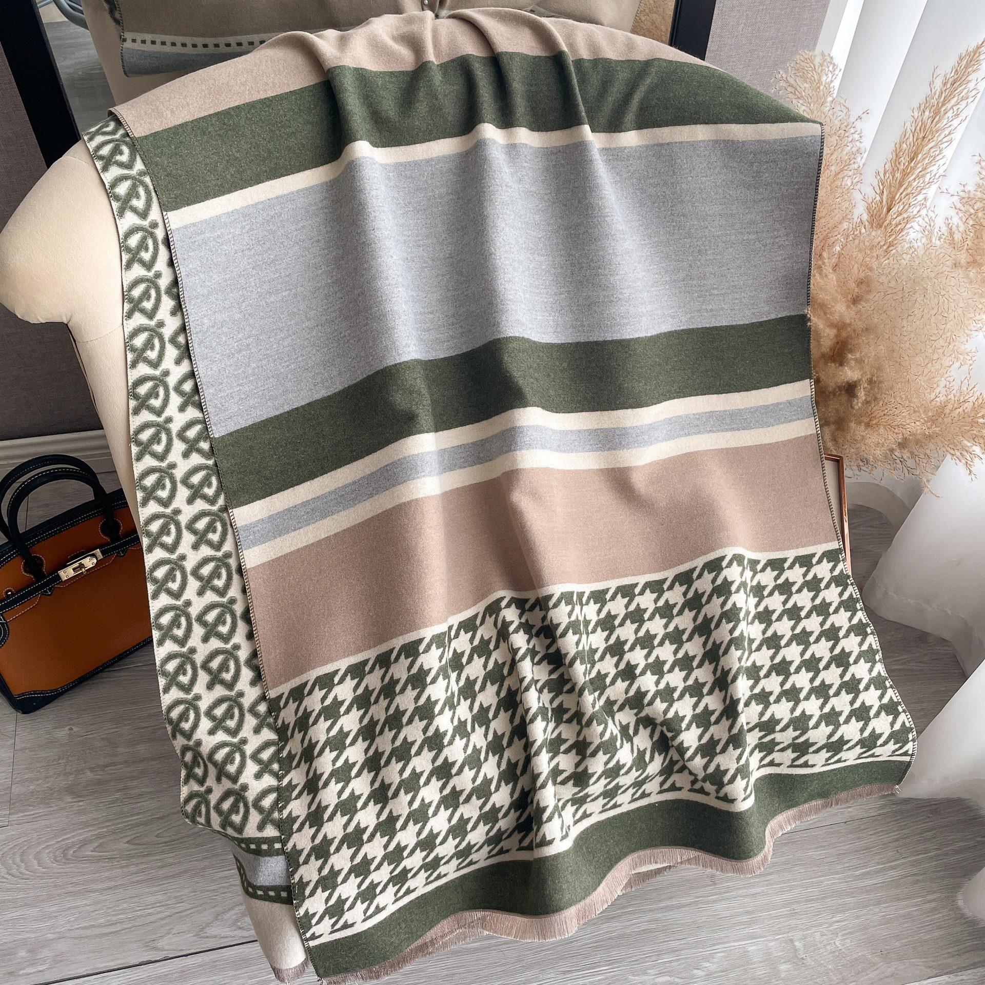 

Letter Imitation Cashmere Scarf Female Internet Celebrity Korean Version Warm Scarf Versatile Shawl Color Matching Popular Scarf 190*65cm