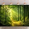 1 Piece of 2D Flat Printing Party Banner. Vivid Forest Landscape Background Wall Fabric. Party Supplies for Photography.