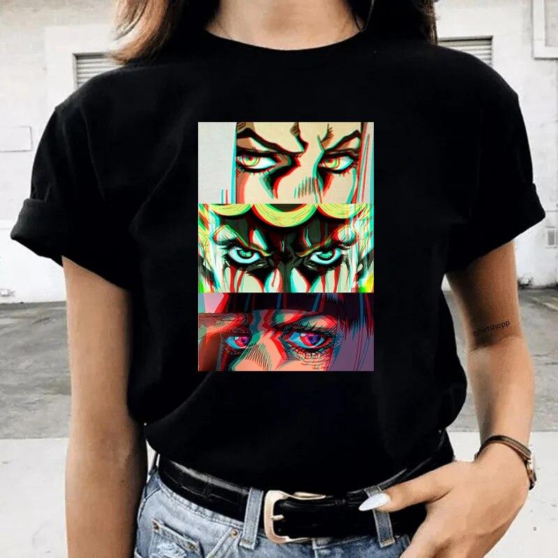 2021 New Jojo Bizarre Adventure T Shirt Women Japan Anime Summer Top T-shirt Golden Experience Ladybug T-Shirt Casual Hip Hop Unisex