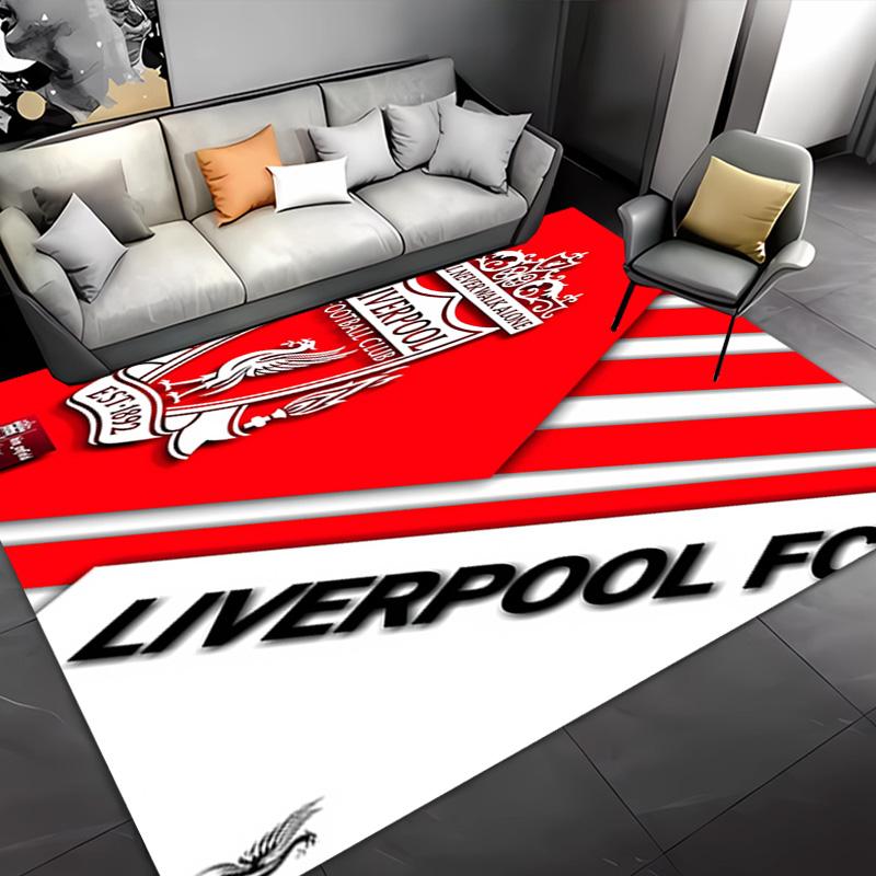 1pc Liverpool FC logo Entrance Mat, Non-Slip Mat Area Rug,Room Decor, Outdoor Decor, Kitchen Rug,Doormat - Machine Washable, Easy to Clean
