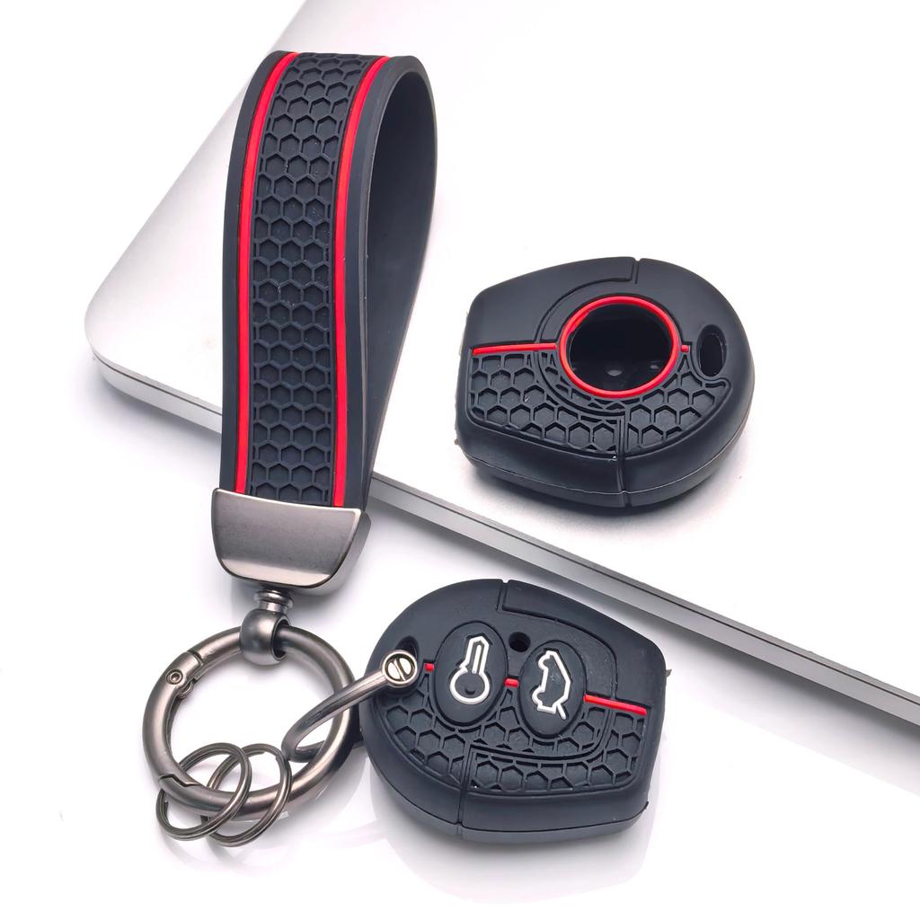 Key Fob Cover for VW Polo Golf Passat Jetta Octavia Bora Sharan Leon with Keychain Anti-Scratch Guard Shockproof Protection Soft Grip Texture