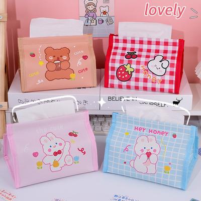 Korean Version Of The Cute Cartoon Bear Tissue Box Girl Heart Pu Desktop Tissue Storage Student Dormitory Paper Box