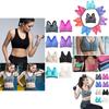 Womens Front Zip Wireless Padded Sports Bra Yoga Cami Push Up Support Top Vests With Seamless Design