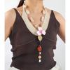 Handmade Resin Floral Statement Necklace Women Boho Beach Chic Layered Pendant Chain 2025 Fashion Accessory