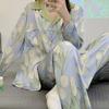 Women's pajamas new spring and summer ice silk comfortable and high-end new Chinese style loungewear set retro thin