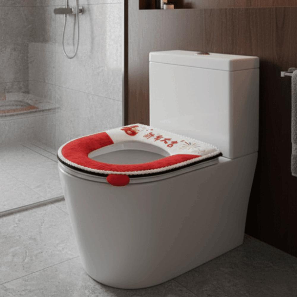 Universal Cute Printed Toilet Seat Cover Cartoon Washable Toilet Pad Anti-Slip Warm Toilet Seat Cushion Bathroom