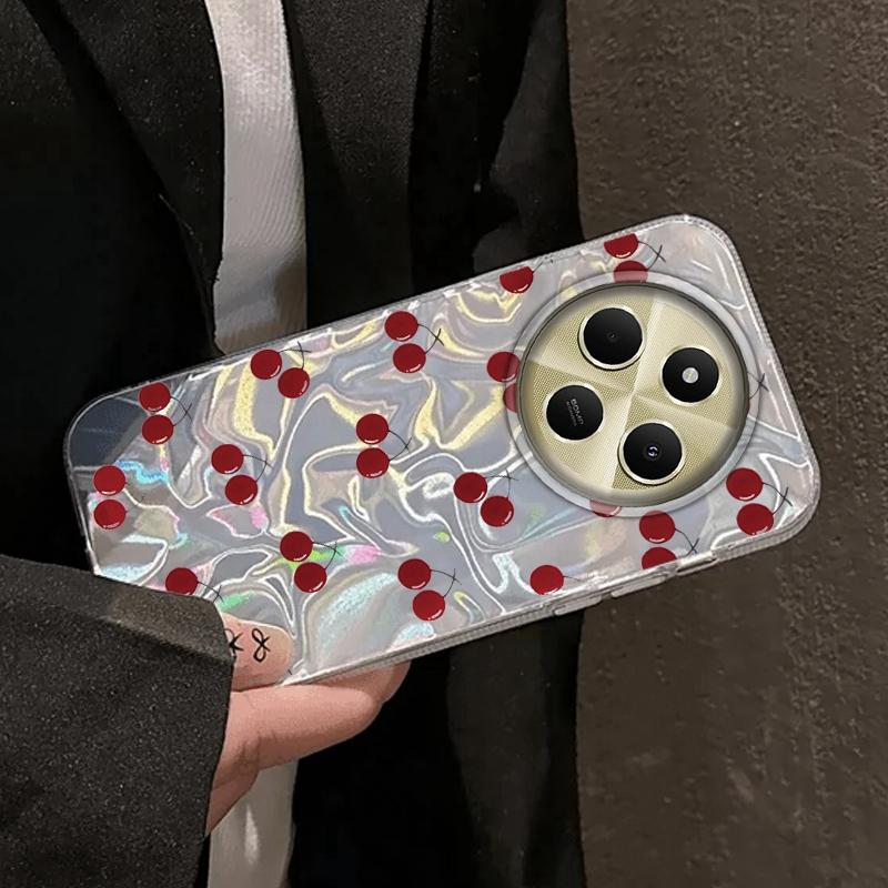 Cute Pink Cherry Bow Girls Women Case For Xiaomi Poco X3pro X5 M6 X6 X3 NFC M5s M6 X7 Pro C75 C61 Shockproof Bumper Fundas Cover