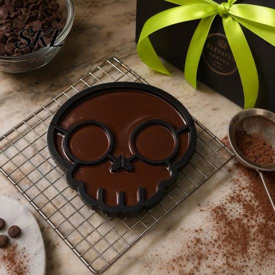 Silicone Egg Mold Fried Mold, Halloween Theme Skull Shape, Non-Stick High Temp Resistant Ring, Breakfast Cooking Tool Kitchen Gadget Temperature