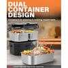 Electric Lunch Box for Men, Women & Adults - 80W Fast Heating - Heated Lunch Box with Dual 1.5L SS Containers - Portable Food Warmer for Car, Truck,