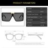 Oversized Shades Women Sunglasses Black Fashion Square Glasses Big Frame Vintage Retro Glasses Female  Oculos Feminino
