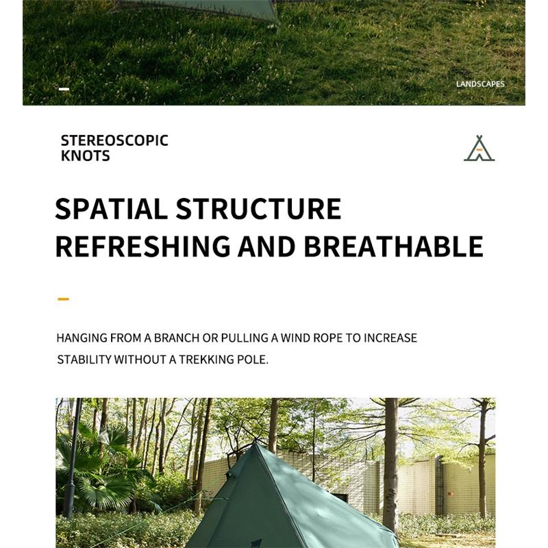 Ultralight Single Person Pyramid Camping Tent Waterproof Silicone Coated Ripstop Nylon Hiking Shelter Outdoor Accessories