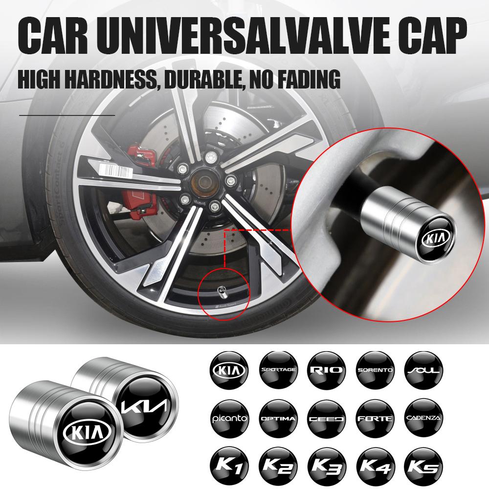 SWIR7 4Pcs Alloy Car Valve Cap Wheel Valves Dust Cover Tire Accessories For For Kia KN GT-Line Sportage Ceed Rio Picanto Sorento Soul