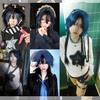 Blue And Black Highlights Long Synthetic Wig Female Jellyfish Mullet Head Lolita Layered Long Straight Hair Daily Sense Cos Wig