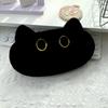 Trousse à crayons en peluche avec chat noir mignon, sac à crayons en forme d'animal de dessin animé, sac de rangement de papeterie de grande capacité, sac de rangement pour fournitures scolaires, sac de cosmétiques