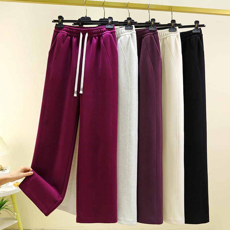 

Spring 2025 Women s High Waist Wide-Leg Sweatpants: Slimming Side Panel, Versatile Casual Sports and Straight-Leg Design. Medium (M)