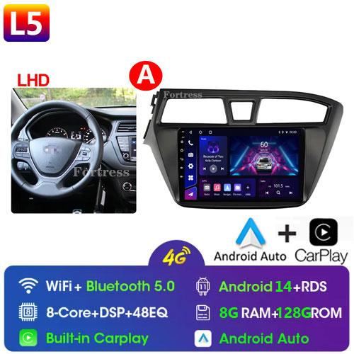 Fortress 6G 128G Android 12 Car Radio For Hyundai I20 LHD 2015 2016 2017 Stereo GPS Carplay Auto Multimedia Player 2Din DVD