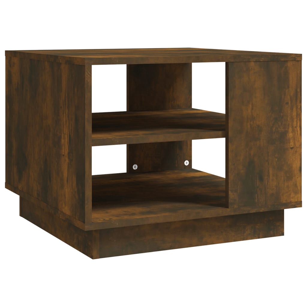 Coffee Table Smoked Oak 55 X 55 X 43 Cm Wood Based Material