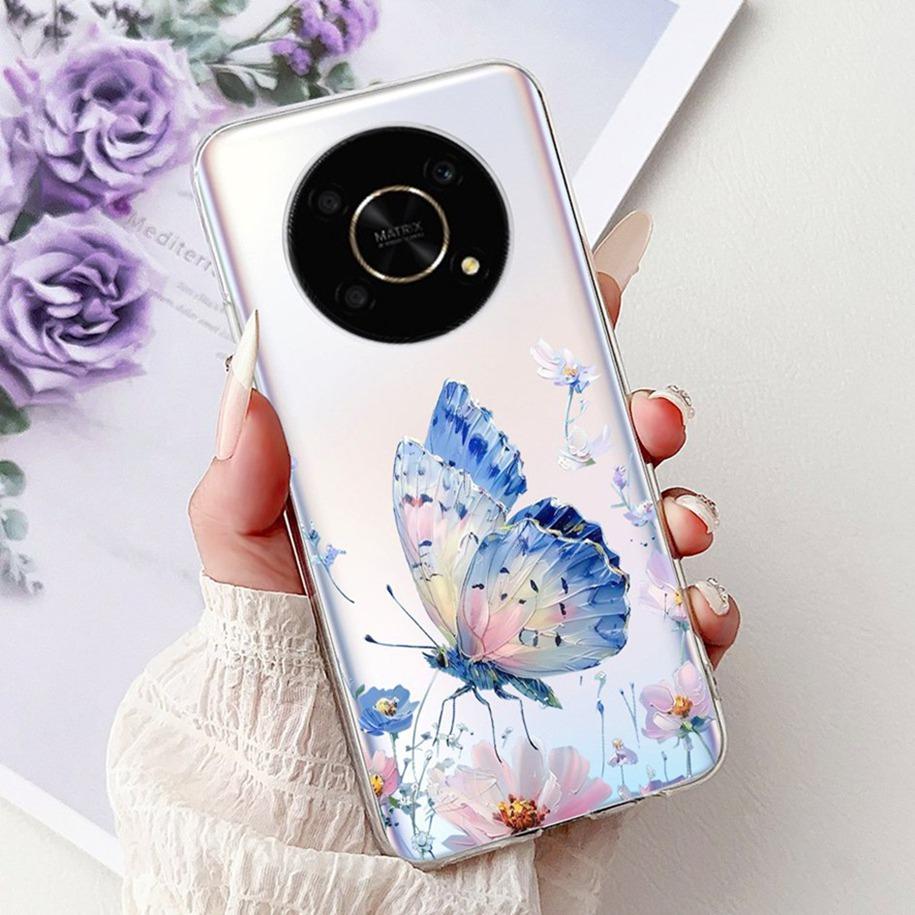 Silicone Case For Honor Magic 4 5 6 Lite Cover Popular Flower Butterfly Soft Slim TPU Back Cover For Honor Magic6 Lite Protector