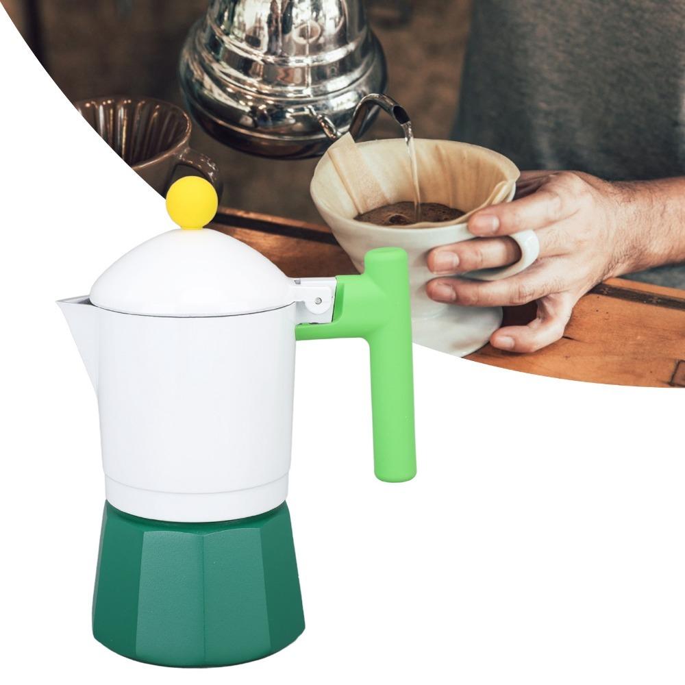 Aluminium Alloy Italian Coffee Percolator Colorful Moka Pot Coffee Maker Coffee Brewing зелёный